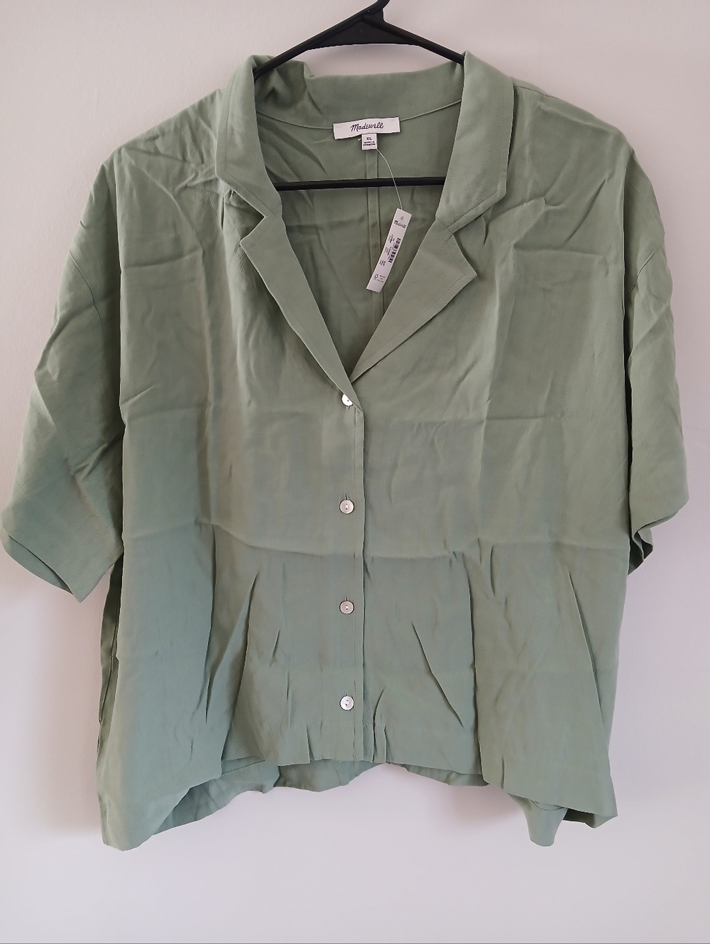 Madewell button up shirt Xl Green Nwt